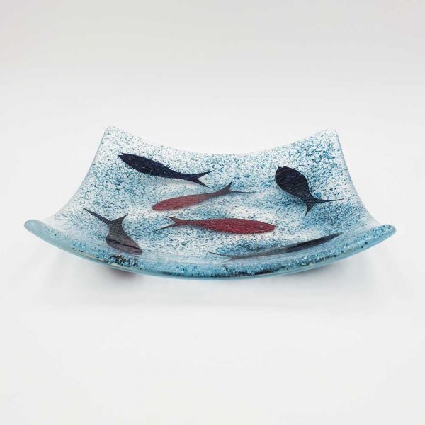 Fused glass fish dish by Fiona Fawcett