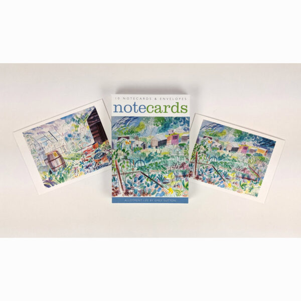 Note card pack of two watercolours of 'Allotment Life' by Emily Sutton