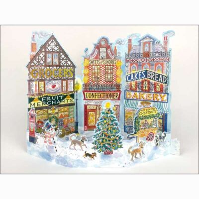 Standing view of advent calendar High Street, by Emily Sutton