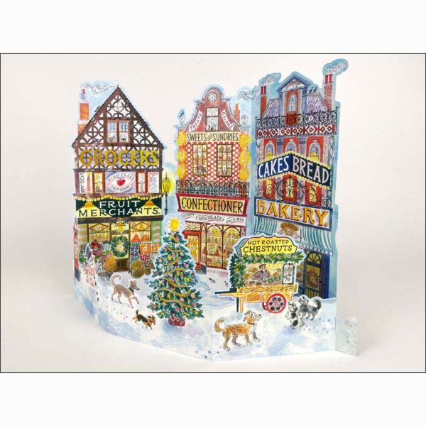 Side view of advent calendar High Street, by Emily Sutton