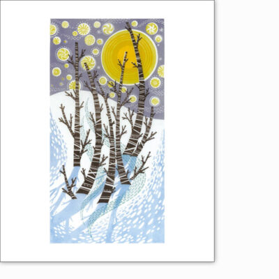 Greetings card 'Snow Birches' by Angie Lewin