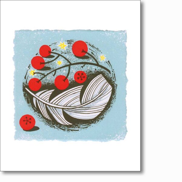 Greetings card 'Berries and Feather' by Angie Lewin