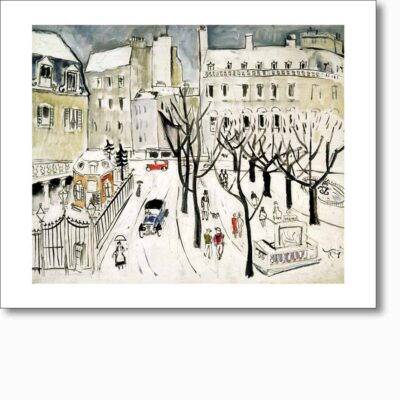 Greetings card 'Paris, Snowscene, 1926' by Christopher Wood (1901-1930)